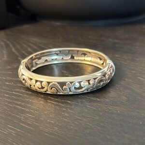 Brighton Elegant Silver Filigree Bangle Bracelet nwt